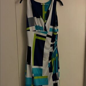 Geometric Print Sleeveless Dress